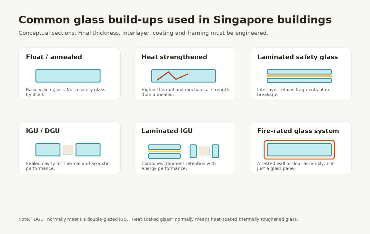 Common glass build-ups used in Singapore buildings
